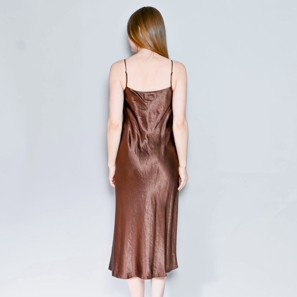 VINCE Satin Slip Dress in Nutwood Size S - Picture 15 of 16
